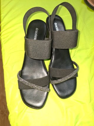Sandalias Graceland tacón negro y plata