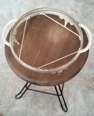 Centro de mesa cristal y metal plateado
