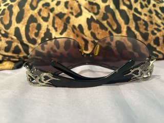 Gafas de sol Y2K plateadas