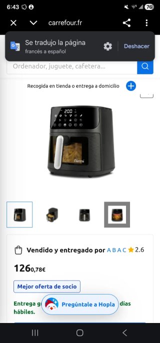 Freidora de aire Girmmi 6L nueva