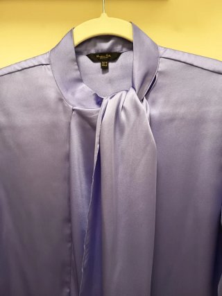 Camisa lencera lila Massimo Dutti