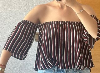 Blusa hombros descubiertos rayas