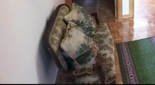 Sofá estilo victoriano tela y madera