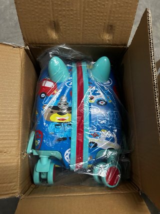 Maleta infantil con ruedas y diseño de coches