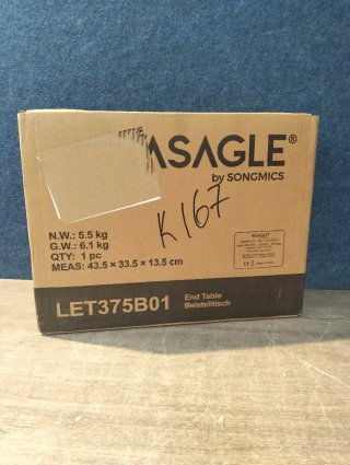 VASAGLE Mesa Auxiliar con Enchufe