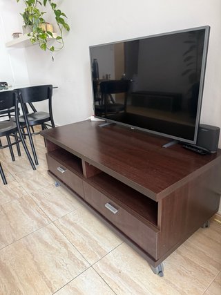 Mueble TV y Alacena Marrón/Gris 2 piezas