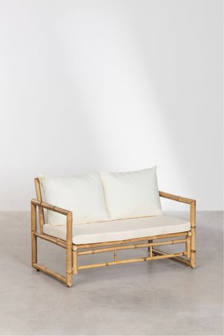 Conjunto jardín: sofá + 2 sillones bambú