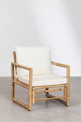 Conjunto jardín: sofá + 2 sillones bambú