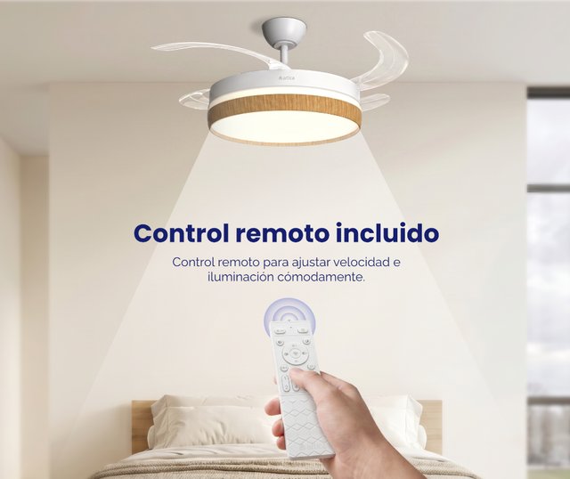 Ventilador techo retráctil ultra silencioso LED