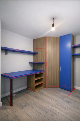 Habitación juvenil armario esquinero