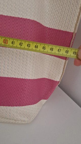 Bolso de playa/piscina rayas rosa y beige