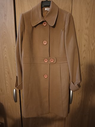 Abrigo paño beige talla 46