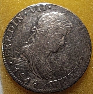 Moneda de Plata 8 Reales Fernando VII  (1819)