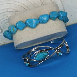 Conjunto 2 Pulseras Turquesas
