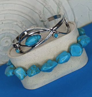 Conjunto 2 Pulseras Turquesas