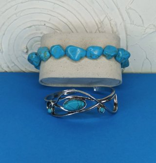 Conjunto 2 Pulseras Turquesas