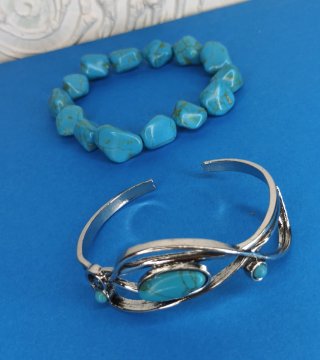 Conjunto 2 Pulseras Turquesas