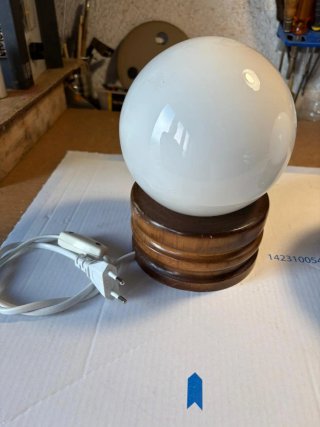 Set di 2 Lampade da Tavolo in Cristallo e Legno