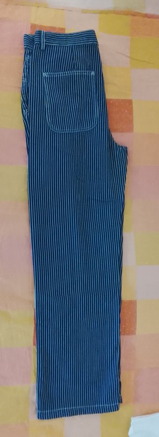 Piombo Pantalone Baggy Righe Blu/Bianco