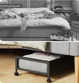 2 Cajas Bajo Cama con Ruedas 43L
