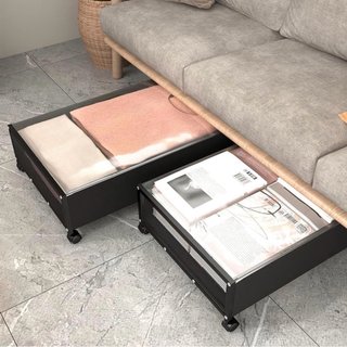 2 Cajas Bajo Cama con Ruedas 43L