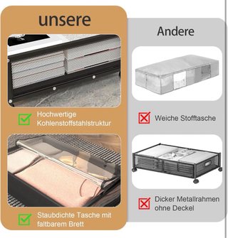 2 Cajas Bajo Cama con Ruedas 43L