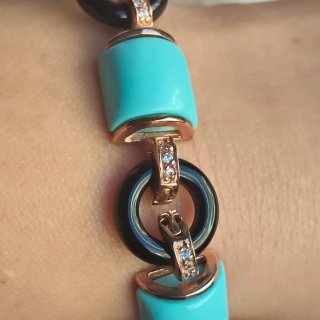 Pulsera Plata Baño Oro Turquesa