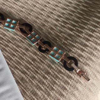 Pulsera Plata Baño Oro Turquesa