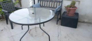 Mesa redonda cristal 120cm exterior