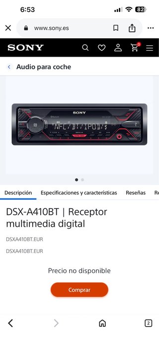 Radio Coche Sony DSXA410BT.EUR Bluetooth