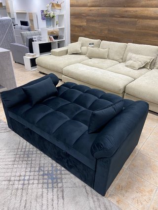Sofa cama negro terciopelo 3 plazas