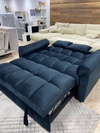Sofa cama negro terciopelo 3 plazas