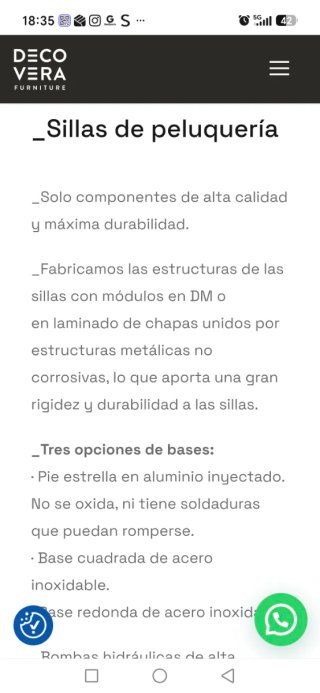 2 Sillones Hidráulicos Peluquería