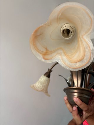 Lámpara de techo forja 3 tulipas