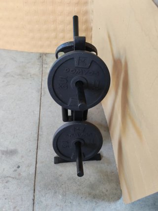 Rack para discos y barras de gimnasio