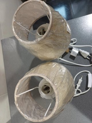 2 Lámparas Mesa Madera