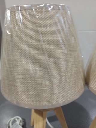 2 Lámparas Mesa Madera