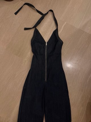 Mono Zara Denim Espalda Descubierta