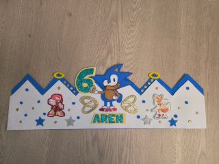 Corona Sonic Personalizada Cumpleaños 6 Años