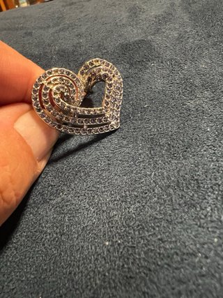 Anello donna cuore con zirconi viola