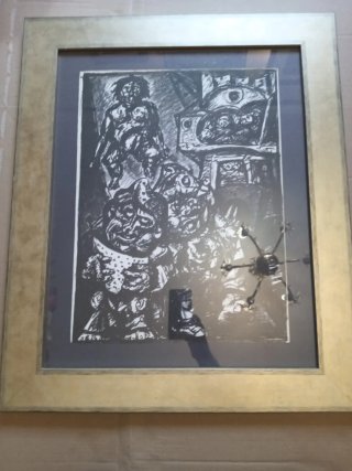 Litografía antigua Laxeiro..50x37