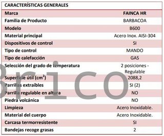 Barbacoa Gas Serie 500 - B600