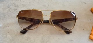 Gafas de sol Ray-Ban Aviator doradas y marrones