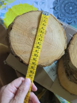 10 rodajas madera cerezo/manzano 14cm