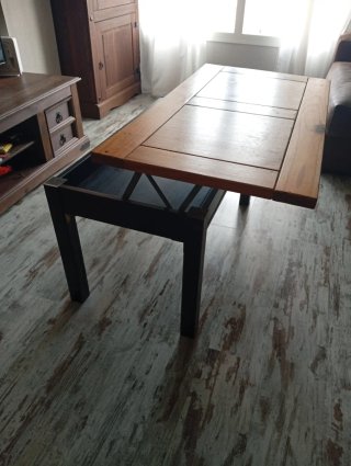 Mesa de centro de madera abatible