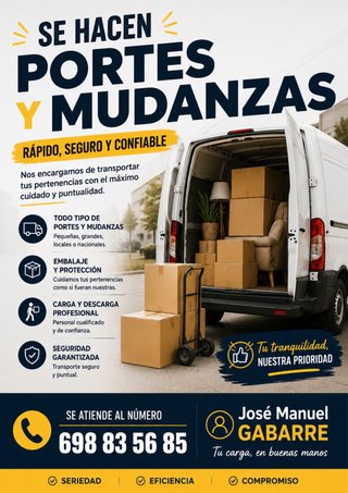 Se hacen portes y mudanzas