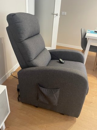 Sillón reclinable eléctrico gris