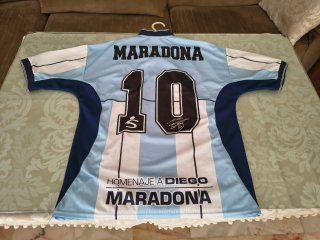Camiseta Homenaje Maradona Fila Talla 10 Vintage