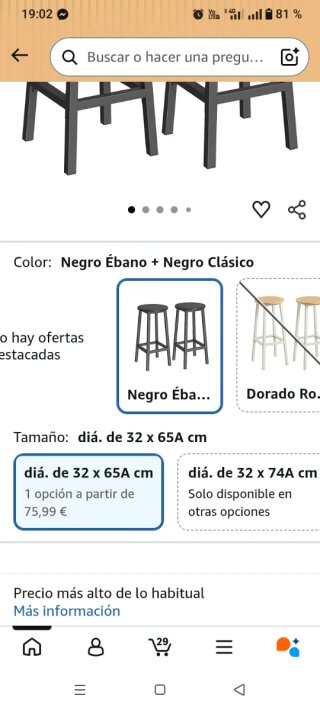 Coppia di sgabelli neri da cucina nuovi