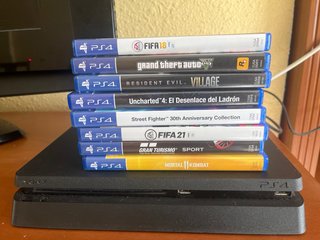 Consola PS4 + 8 Juegos + Mando Azul